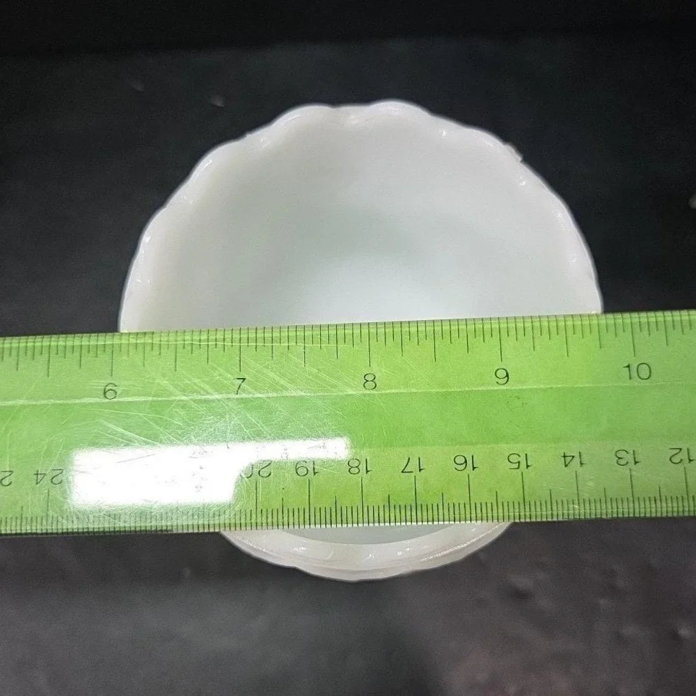 Milk Glass Diamond Pedestal Compote, Vintage White Textured‎ Goblet, Replacement